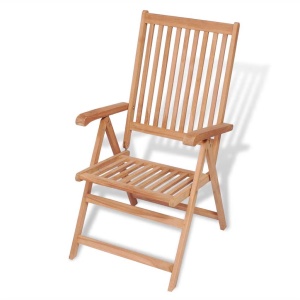Set mobilier exterior cu scaune pliabile 7 piese lemn tec masiv - Img 7