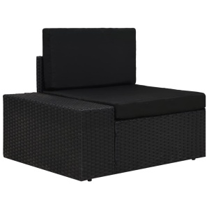 Set mobilier grădină, 5 piese, negru, poliratan - Img 6
