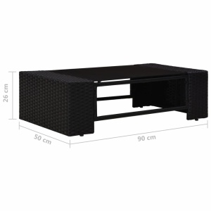 Set mobilier grădină, 5 piese, negru, poliratan - Img 10