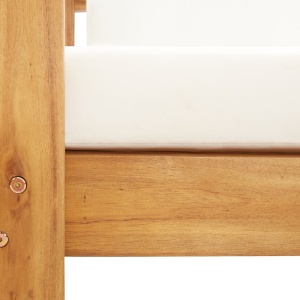 Set mobilier grădină cu perne, 4 piese, crem, lemn masiv acacia - Img 5