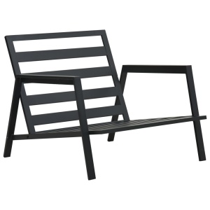 Set mobilier grădină cu perne 5 piese gri inchis aluminiu - Img 6