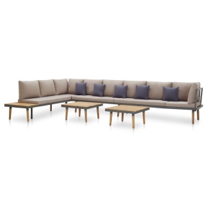 Set mobilier grădină cu perne, 7 piese, lemn masiv de acacia