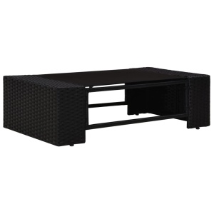 Set mobilier grădină din poliratan, 8 piese, negru - Img 2