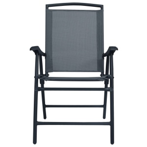 Set mobilier tip bistro, 3 piese, gri, oțel - Img 3