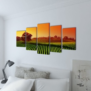 Set tablouri pânză imprimeu câmp 200 x 100 cm - Img 2
