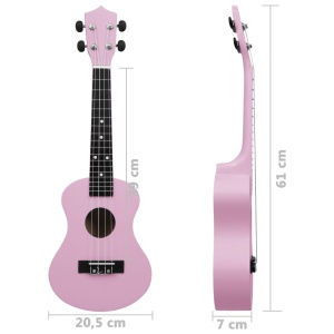 Set ukulele Soprano pentru copii, cu husă, roz, 21" - Img 10