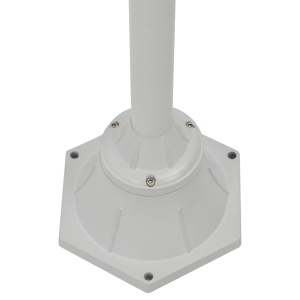Stâlp cu lumini de grădină E27 220 cm, aluminiu 2 lămpi, alb - Img 4