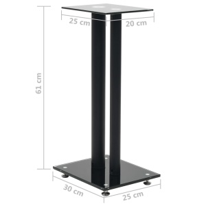 Standuri boxe 2 buc, sticlă securizată, design 2 coloane, negru - Img 6