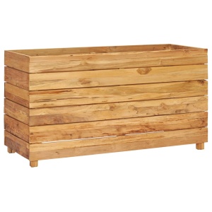 Strat inălțat, 100x40x55 cm, lemn de tec reciclat și oțel - Img 11