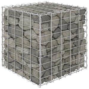 Strat inălțat cub gabion, 50 x 50 x 50 cm, sârmă de oțel