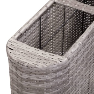 Strat inălțat de grădină gri 120x24x40 cm poliratan - Img 5
