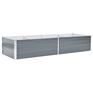 Strat inălțat de grădină, gri, 240x80x45 cm, oțel galvanizat - Img 3