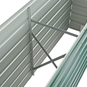 Strat inălțat de grădină, verde, 160x40x77 cm, oțel galvanizat - Img 5