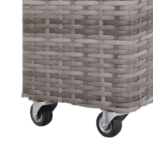 Strat inălțat grădină 4 ghivece, gri, 80x22x79 cm, poliratan - Img 5