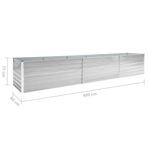 Strat inălțat grădină, gri, 480x80x77 cm, oțel galvanizat - Img 5