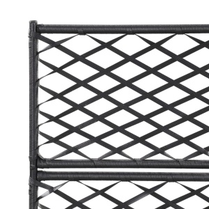 Strat inălțat spalier 3 ghivece negru 83x30x130 cm poliratan - Img 7