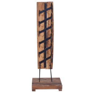 Suport 6 sticle de vin, 35x35x100 cm, lemn masiv de tec - Img 2