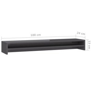 Suport monitor, gri foarte lucios, 100 x 24 x 13 cm, PAL - Img 5