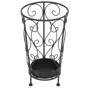 Suport pentru umbrelă, stil vintage, metal, 26x46 cm, negru - Img 3