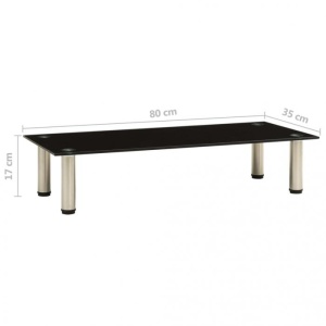 Suport TV, negru, 80 x 35 x 17 cm, sticlă securizată - Img 5