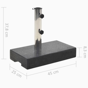 Suport umbrelă de soare, negru, granit, 25 kg, dreptunghiular - Img 5