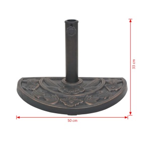 Suport umbrelă de soare, rășină, semicerc, bronz, 9 kg - Img 7
