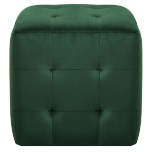 Taburet, 2 buc., verde, 30 x 30 x 30 cm, țesătură catifea - Img 3