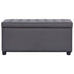 Taburet de depozitare, gri, 87,5 cm, piele artificială - Img 3