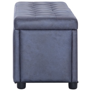 Taburet de depozitare, gri, 87,5 cm, piele intoarsă ecologică - Img 4