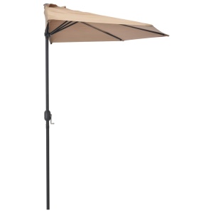 Umbrelă de soare de balcon, tijă aluminiu, gri taupe 300x150 cm - Img 4