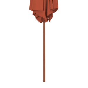 Umbrelă de soare de exterior, stâlp din lemn, cărămiziu, 270 cm - Img 6