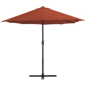 Umbrelă de soare exterior stâlp aluminiu, cărămiziu, 460x270 cm - Img 3