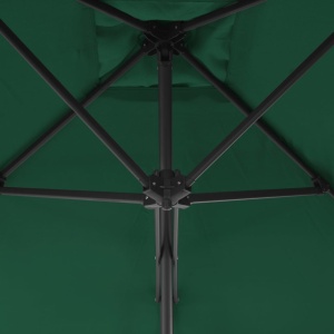 Umbrelă soare de exterior cu stâlp din oțel, verde, 300 cm - Img 2