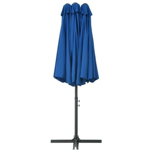 Umbrelă soare exterior cu stâlp aluminiu, albastru, 460x270 cm - Img 5