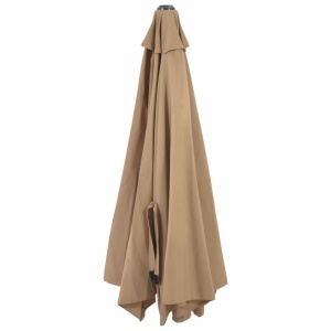 Umbrelă soare montaj pe perete tijă metalică gri taupe 300 cm - Img 5