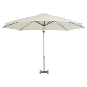 Umbrelă suspendată cu stâlp din aluminiu, nisipiu, 300 cm - Img 3