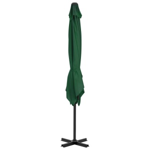 Umbrelă suspendată cu stâlp din aluminiu, verde, 250x250 cm - Img 4