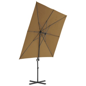 Umbrelă suspendată cu stâlp din oțel, gri taupe, 250 x 250 cm - Img 4