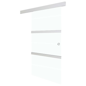 Ușă glisantă, argintiu,102,5 x 205 cm, sticlă ESG și aluminiu - Img 3
