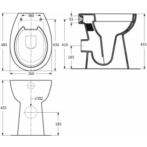 Vas WC fără ramă, inchidere silențioasă, + 7 cm, alb, ceramică - Img 9