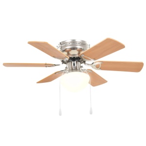 Ventilator tavan decorativ cu iluminare, 82 cm, maro deschis - Img 6