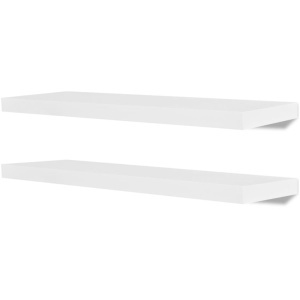 2 Rafturi suspendate perete bibliotecă/depozitare DVD din MDF, alb - Img 2