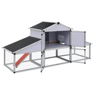 41323 Coteț de găini cu zonă de mișcare și repaus aluminiu - Img 3