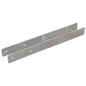 Ancore de gard, 2 buc., argintiu, 7x6x60 cm, oțel galvanizat - Img 2