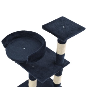 Ansamblu pentru pisici, stâlpi din funie sisal, 65 cm, albastru - Img 4