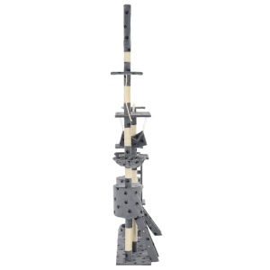 Ansamblu pisici cu funie sisal, 230-250cm, imprimeu lăbuțe, gri - Img 3