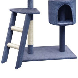 Ansamblu pisici, stâlpi cu funie sisal, 150 cm, albastru inchis - Img 3