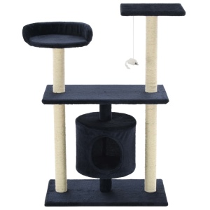 Ansamblu pisici, stâlpi din funie sisal, 95 cm Albastru inchis - Img 3