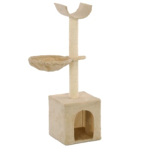 Ansamblu pisici, stâlpi funie de sisal, 105 cm, bej - Img 2