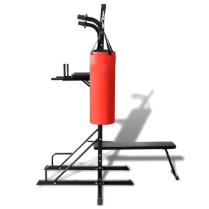 Aparat de fitness cu bancă pentru abdomene și sac de box - Img 3